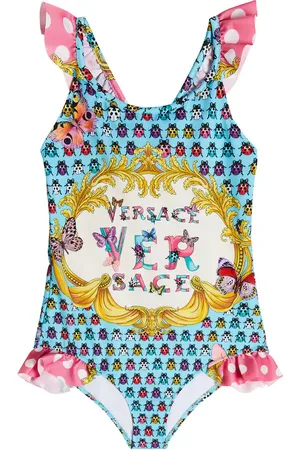 VERSACE Logo printed swimsuit
