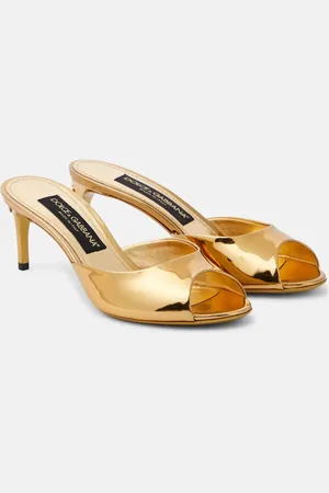 Dolce & Gabbana Kiera mirrored leather mules