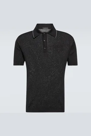 Prada Ribbed-knit polo shirt