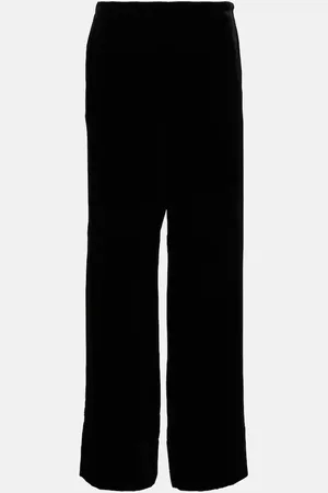 Totême High-rise velvet wide-leg pants