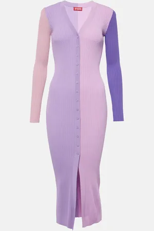 Staud Shoko ribbed-knit midi dress