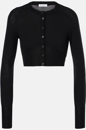 Alaïa Cropped wool-blend cardigan