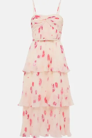 Self-Portrait Floral chiffon midi dress