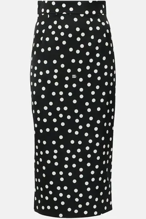 Dolce & Gabbana Capri polka-dot charmeuse pencil skirt