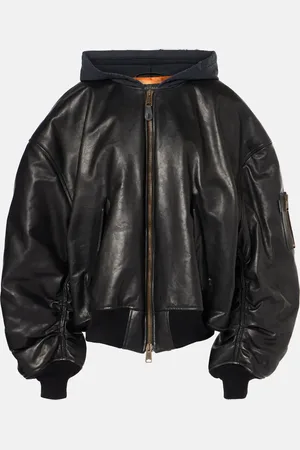 Balenciaga Oversized leather bomber jacket