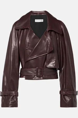 Nour Hammour Hatti cropped leather biker jacket
