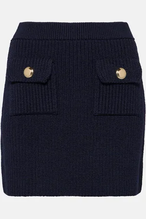 Miu Miu Ribbed-knit wool miniskirt