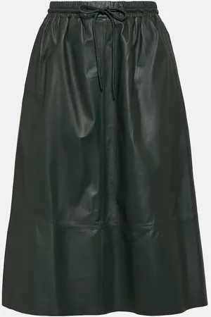 YVES SALOMON Flared leather midi skirt