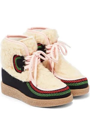 Stella McCartney Faux fur-trimmed ankle boots