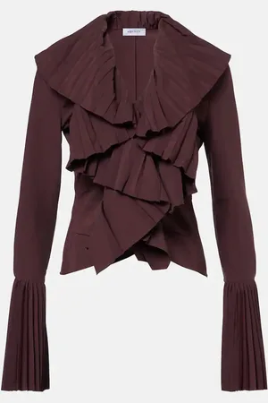 Alexander McQueen Ruffled plissÃ© blouse