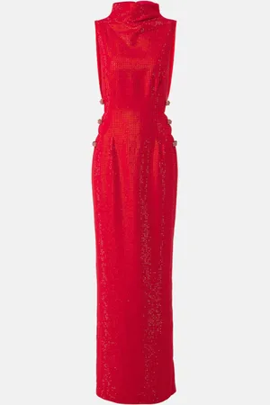 Self-Portrait Embellished cutout crÃªpe gown