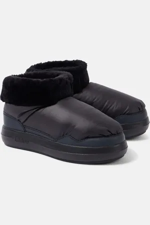 Chloé Polar faux shearling-trimmed ankle boots