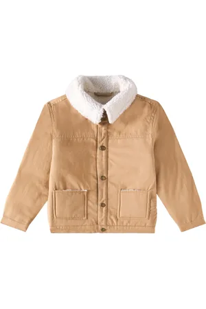 Rylee + Cru Faux shearling-trimmed cotton jacket
