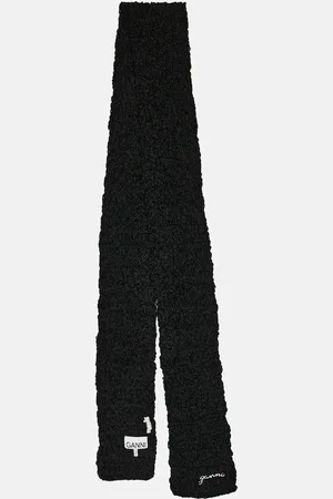 Ganni Embroidered crochet scarf