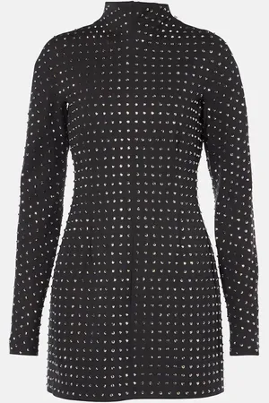 Sportmax Rhinestone-embellished jersey minidress