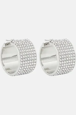Amina Muaddi Rih Small embellished hoop earrings