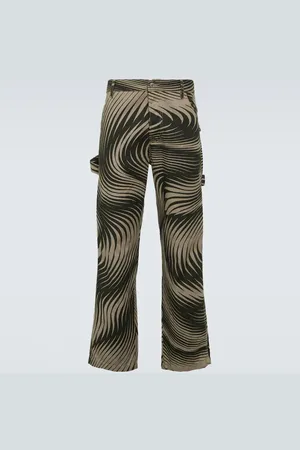 DRIES VAN NOTEN Cotton and linen wide-leg pants