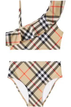 Burberry Burberry Check ruffled bikini