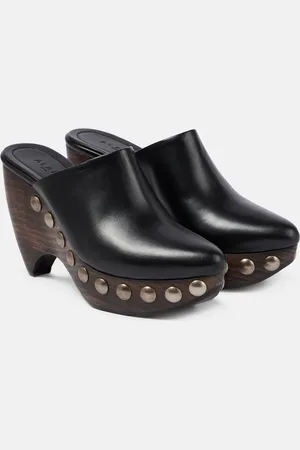 Alaïa Le Sabot leather and wood pumps