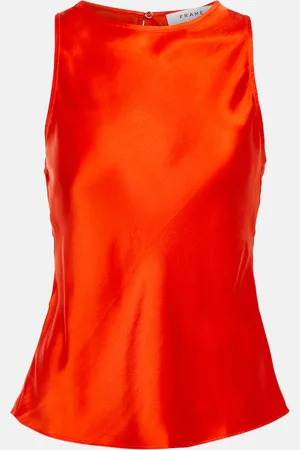 Frame Silk satin racerback tank top