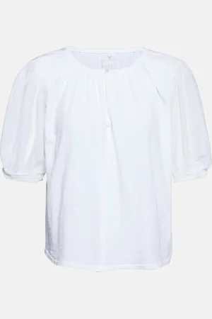 Velvet Mallory puff-sleeve cotton top