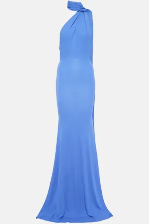 ALEX PERRY Scarf-detail open-back jersey gown