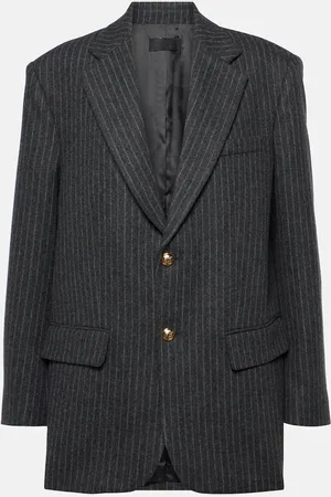 NILI LOTAN Boyfriend striped virgin wool jacket