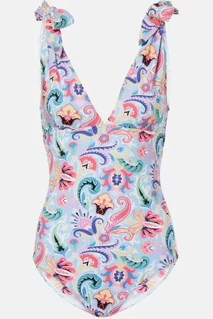 Etro Printed bow-detail swimsuit