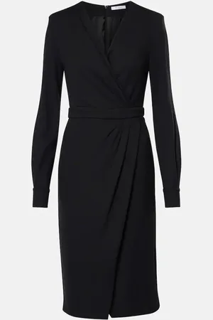 Max Mara Virtus gathered jersey midi dress