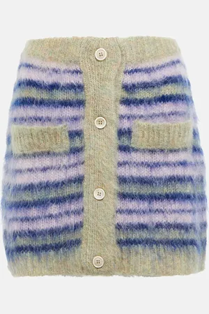 Marni Striped mohair-blend miniskirt