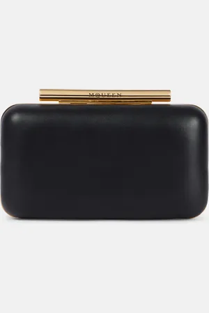 Alexander McQueen T-Bar leather box clutch