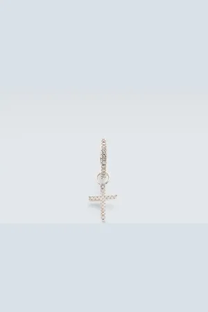 Mateo 14kt white gold single hoop earring with diamonds