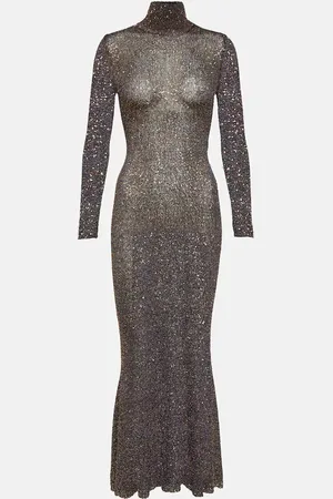 Balenciaga Sequined knitted maxi dress