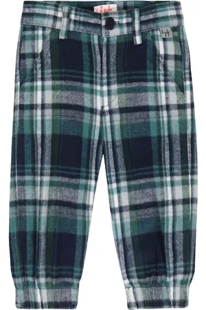 Il gufo Baby checked cotton flannel pants