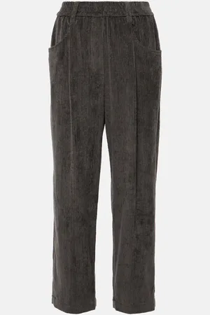 Brunello Cucinelli Pleated cotton straight pants