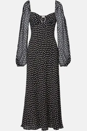 RIXO London Ivy polka-dot silk maxi dress