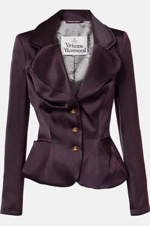 Vivienne Westwood Orb striped ruffled jacquard blazer