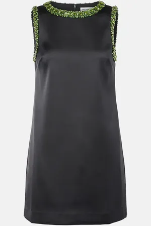 Self-Portrait Embellished satin minidress