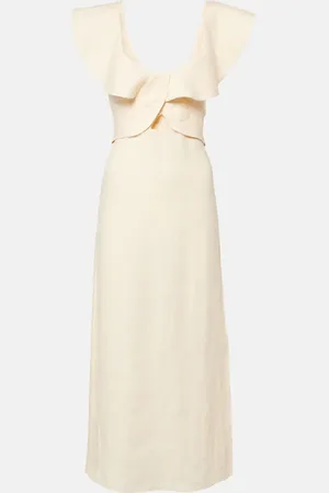 JOHANNA ORTIZ Ruffled linen midi dress
