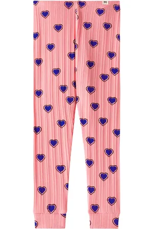 Mini Rodini Outlined Hearts cotton-blend leggings
