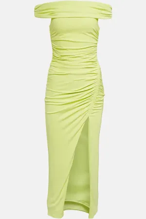 Self-Portrait Off-the-shoulder ruched midi dress