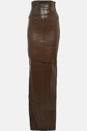 Rick Owens High-rise cotton-blend maxi skirt