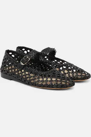Le Monde Beryl Woven leather Mary Jane flats