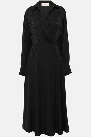 VALENTINO Monogram silk midi dress