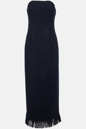 Oscar de la Renta Tweed wool and mohair-blend bustier dress