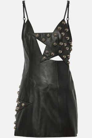 AREA Studded leather minidress