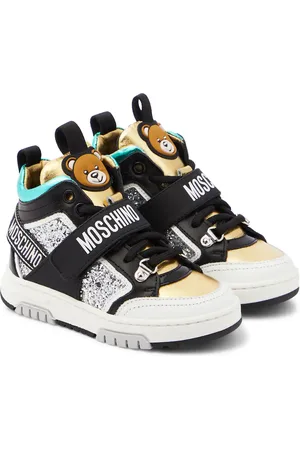 Moschino Logo leather high-top sneakers