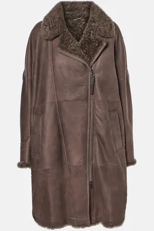 Brunello Cucinelli Shearling-lined leather coat