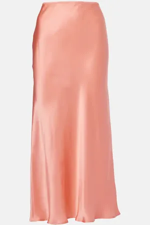 RIXO London Ardith silk satin midi skirt