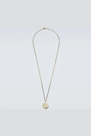 Sydney Evan Happy Face 14kt charm necklace
